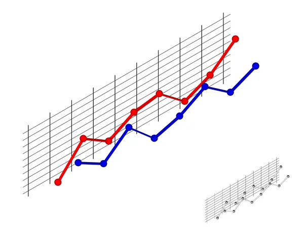 Estilo isométrico gráfico chart.3d. Vector 3d ilustración colorida — Archivo Imágenes Vectoriales