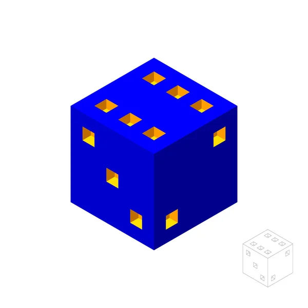 Kocka. 3D vector színes illusztráció. 3D-s izometrikus stílus. — Stock Vector