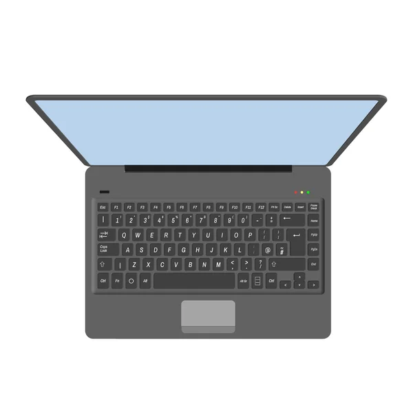 Laptop.3d Vector illustration.Top vista . — Vetor de Stock