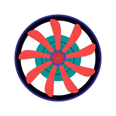 Endüstriyel havalandırma. 3D vektör renkli resimde. Açık vie