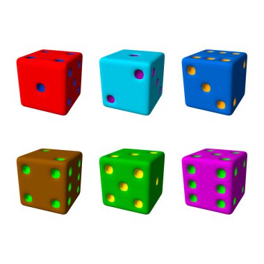 Zar ayarlayın. 3D vektör renkli resimde.