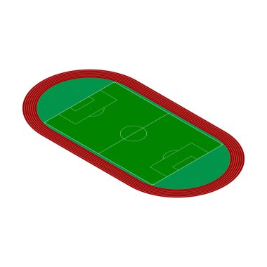Futbol sahası. Racetrack.Vector resimde. İzometrik stili.