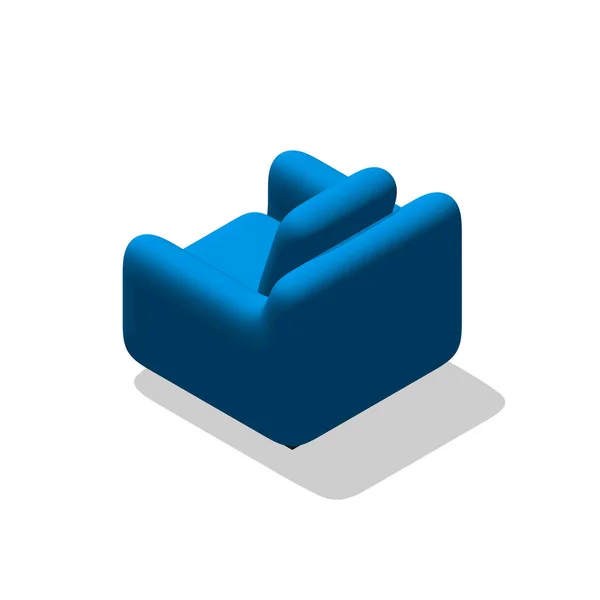 Sessel. isoliert auf weiß. 3D Vektor Illustration. isometrische s — Stockvektor