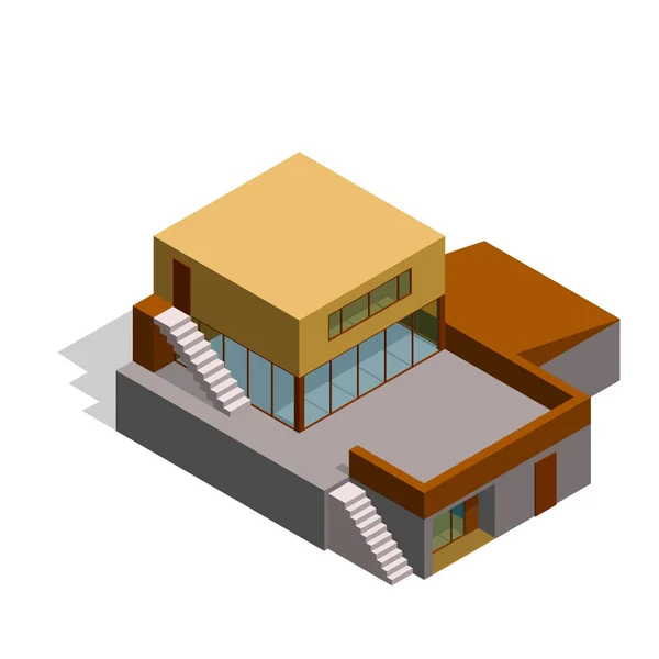 Modernes Haus. isoliert auf weiß. 3D-Vektorillustration. — Stockvektor