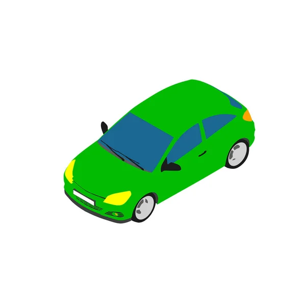 Coche. Aislado sobre blanco. Ilustración vectorial. Estilo isométrico . — Vector de stock