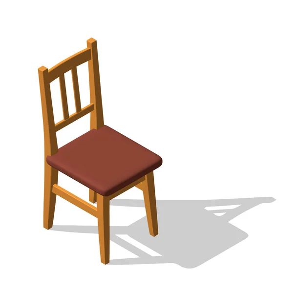 A fehér Chair.Isolated. 3D vektoros illusztráció. Izometrikus stílus. — Stock Vector