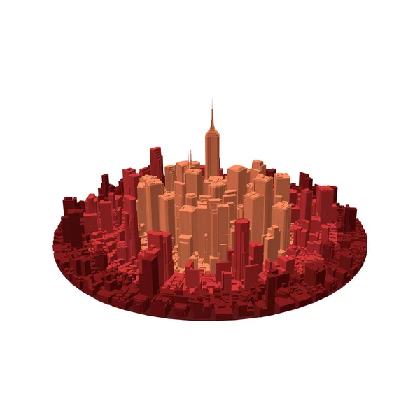 3d city Circle.3d Illustration vectorielle colorée . — Image vectorielle