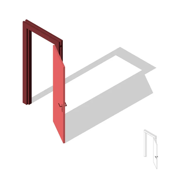 Abre la puerta. Aislado sobre fondo blanco. Ilustración vectorial 3d . — Vector de stock