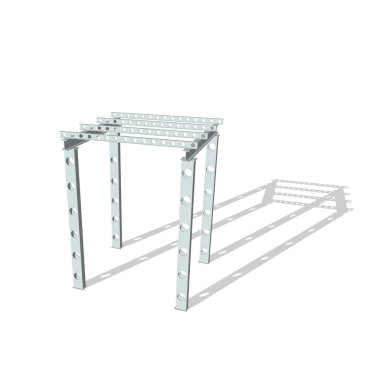 3D inşaat metal kiriş. Vektör çizim.