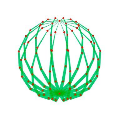 Soyut küre çizgiler ve noktalar. Vektör çizim.