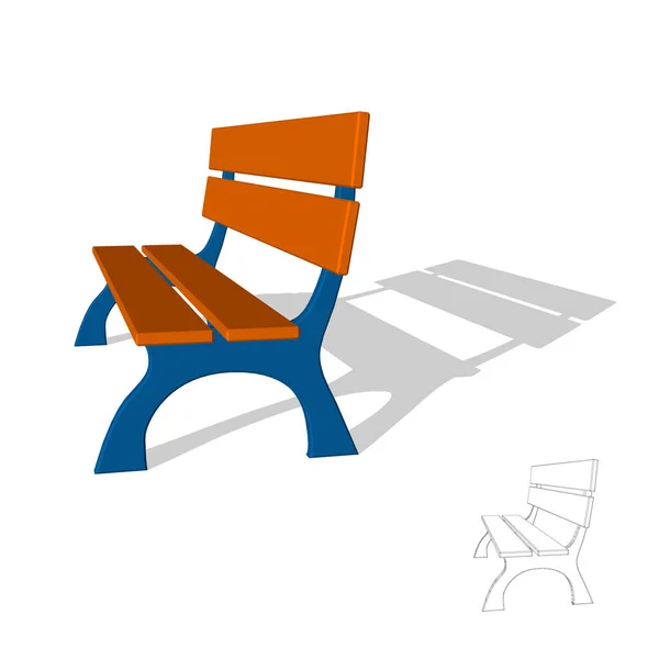 Park bench. 3d Vector illustration. — Stock Vector