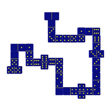 Domino. 3D vektör çizim. Üstten Görünüm.