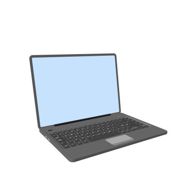 Laptop.3D vektör çizim.