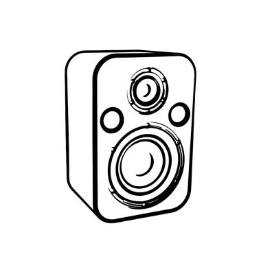 Ses hoparlör. Beyaz arka plan üzerinde izole.