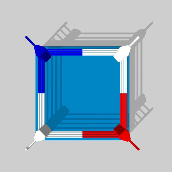 Bokserring. 3d Vektorfargerike illustrasjoner.Toppsikt . – stockvektor