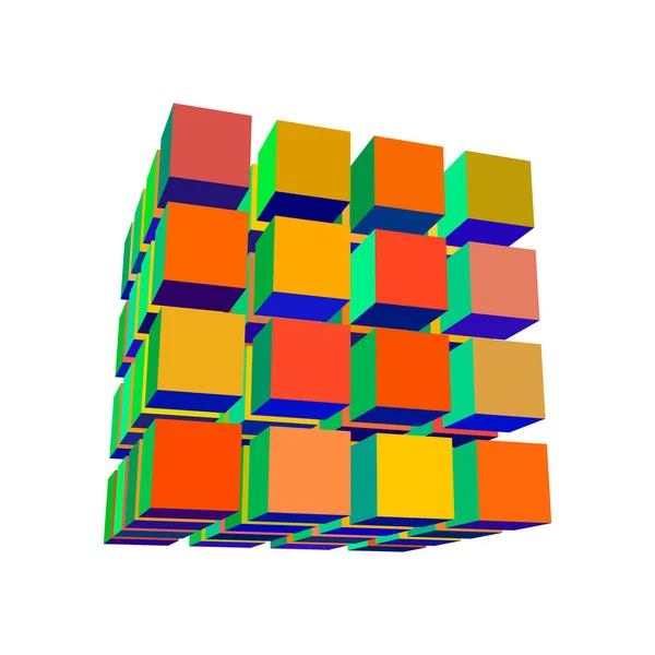 Abstract 3d cubes.  Vector colorful illustration. — Stock Vector