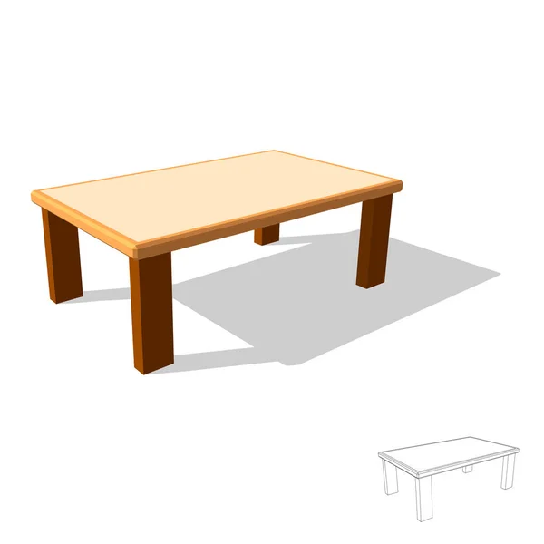 Tabel. Geïsoleerd op wit. 3D-vectorillustratie. — Stockvector