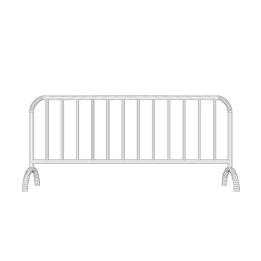Barricade.Isolated beyaz. Vektör anahat çizim.