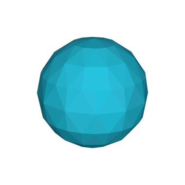 Poligonal küre. Beyaz arka plan üzerinde izole. 3D vektör çizim.