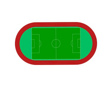 Futbol sahası. Racetrack.Vector resimde. Üstten Görünüm.