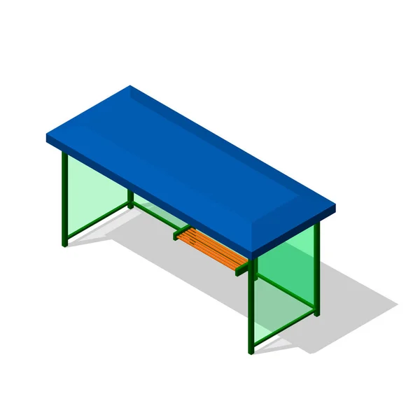 Bushaltestelle. isoliert auf weißem Hintergrund. 3D-Vektor-Illustration. — Stockvektor