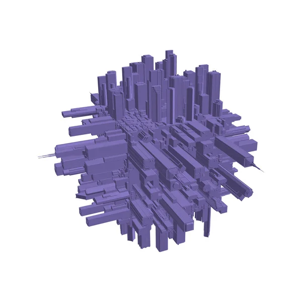 3d city circle.3d Illustration vectorielle . — Image vectorielle