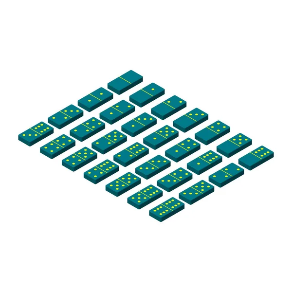 Domino set.3d Vektor illustration.3d isometrischer Stil. — Stockvektor