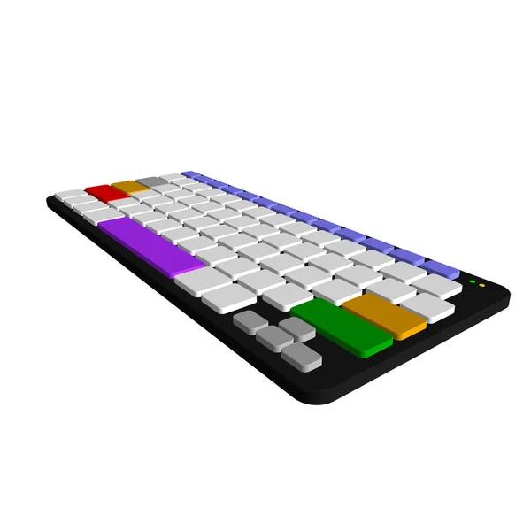 Teclado do computador. 3d vetor ilustração colorida . —  Vetores de Stock