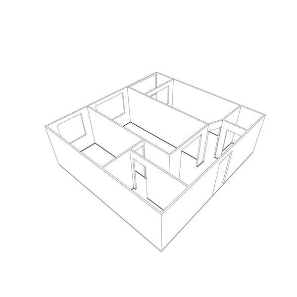 Lege Kamerplan. Geïsoleerd op witte achtergrond. — Stockvector