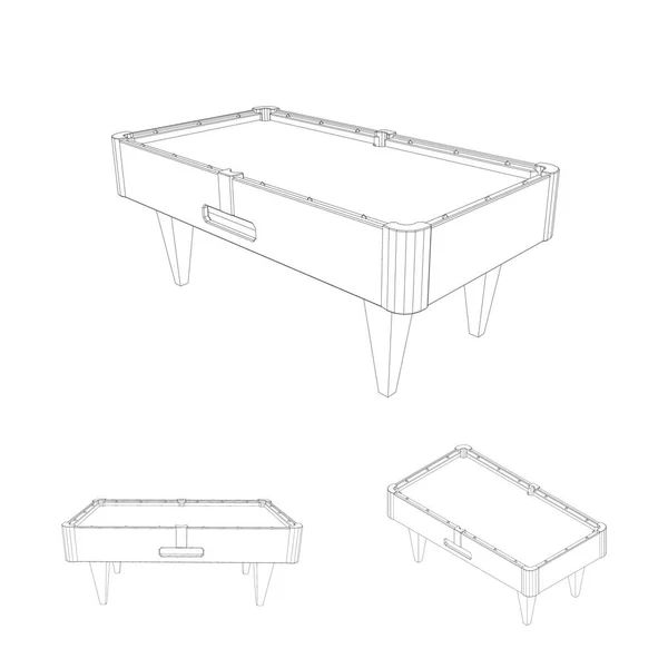 Juego de mesa de billar vacío.Aislado en blanco . — Archivo Imágenes Vectoriales