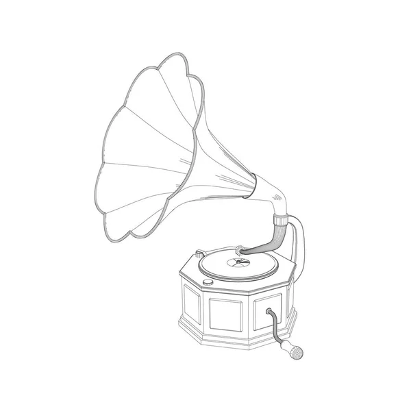 Gramophone.isolation auf weißem Hintergrund. — Stockvektor