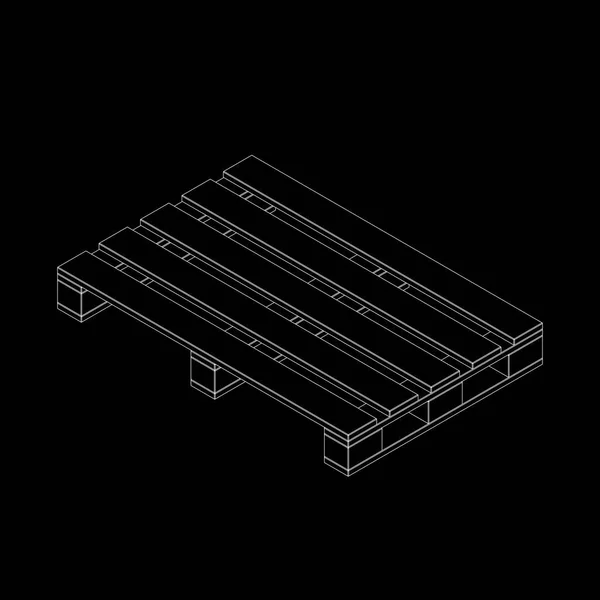 Paleta de madera. Ilustración de contorno isométrico 3d style.Vector . — Archivo Imágenes Vectoriales