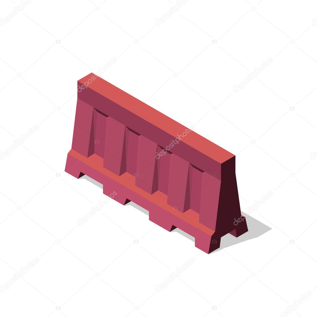 Road barrier.Isolated on white background.Vector illustration.