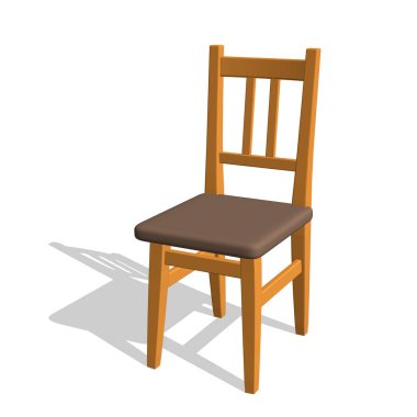 Chair.Isolated beyaz. 3D vektör çizim.
