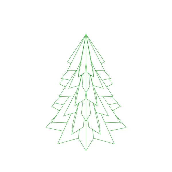 Δέντρο έλατο. Απομονωμένα σε λευκό φόντο. Εικονογράφηση διάνυσμα διάρθρωσης. — Διανυσματικό Αρχείο