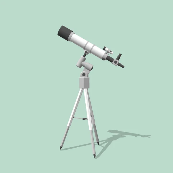 望远镜。孤立对绿色。3d 矢量图。侧视图. — 图库矢量图片
