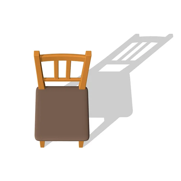 Chair.Isolated op wit. 3D-vectorillustratie. Bovenaanzicht. — Stockvector