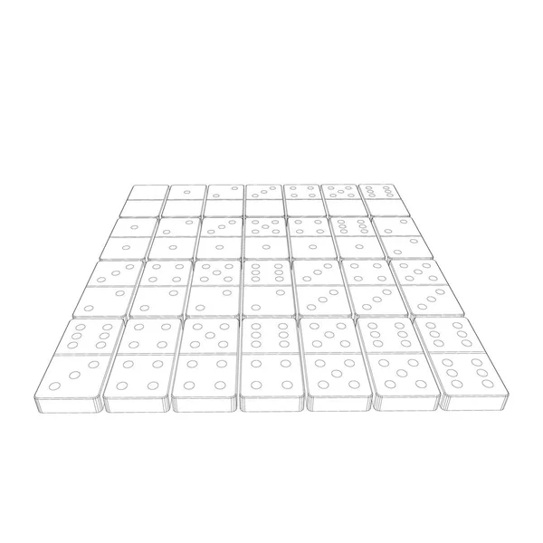 Conjunto de dominós. Isolado sobre fundo branco . — Vetor de Stock