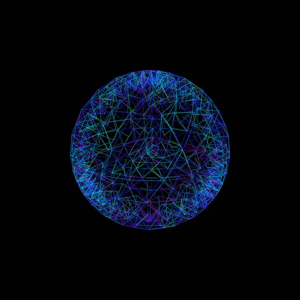 3d esfera quadro de linhas. Estilo tecnológico. Esboço do vector — Vetor de Stock