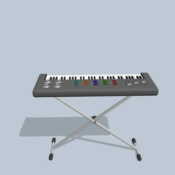 Synthesizer.Isolated op blauwe achtergrond. Vectorillustratie. — Stockvector