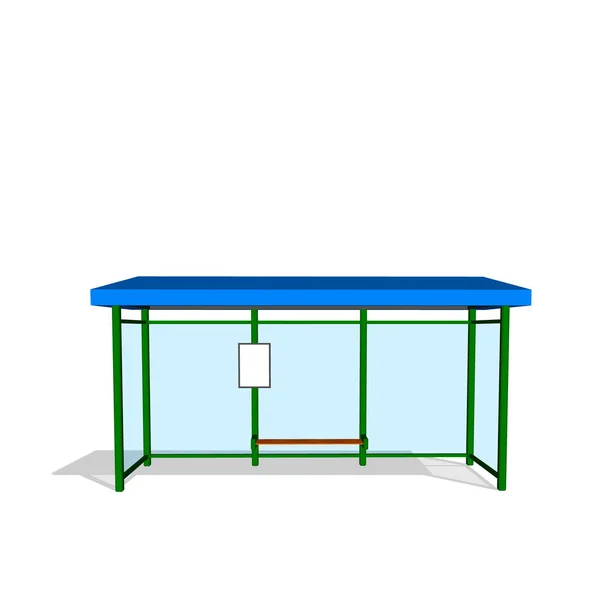 Busstop. Ізольовані на білому тлі. 3D векторної ілюстрації. — стоковий вектор