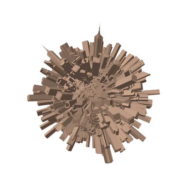 3D sfeer van de stad. 3D-vectorillustratie. — Stockvector