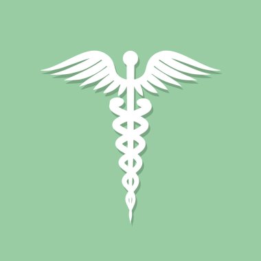 Tıbbi simge. Kağıt kesme. Vektör çizim.