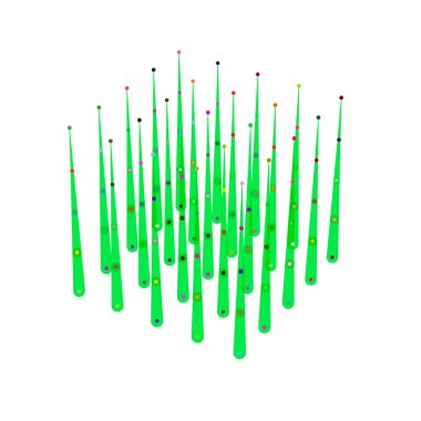 Küp karkas çizgiler ve noktalar. Soyut dokunaç. 