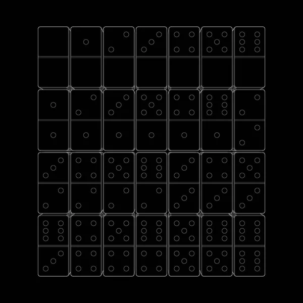 Set Domino. Aislado sobre fondo negro . — Vector de stock