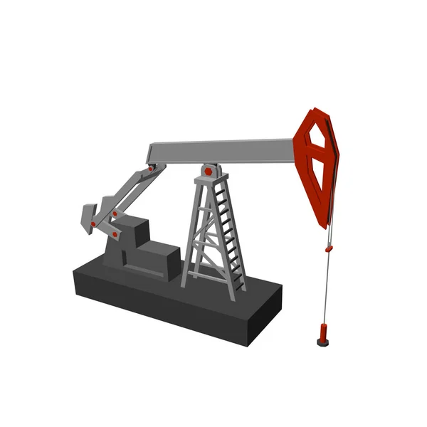 Olja pump jack. Isolerade på vit bakgrund. Vektorillustration. — Stock vektor