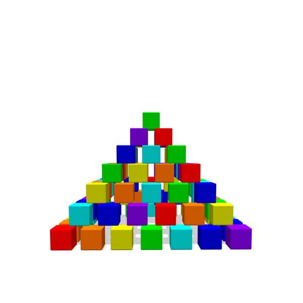 Πυραμίδα από toy δομικά στοιχεία. Πολύχρωμη εικονογράφηση διάνυσμα. — Διανυσματικό Αρχείο