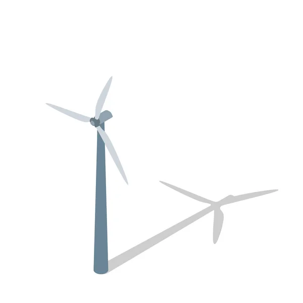 Wind turbin. Geïsoleerd op een witte achtergrond. Vectorillustratie. — Stockvector