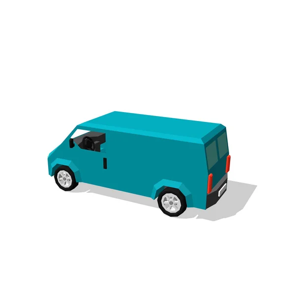 Minibus poligonale. Isolato su sfondo bianco. Illustrazione vettoriale . — Vettoriale Stock