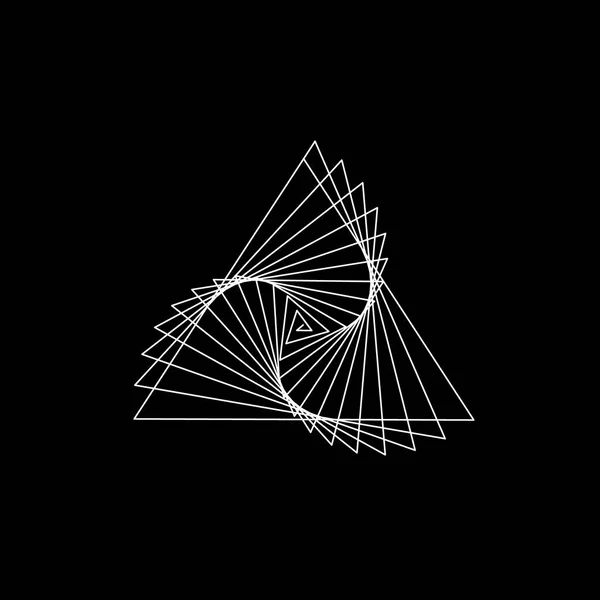 Abstrakte geometrische Form von Linien. isoliert auf schwarzem Hintergrund. — Stockvektor